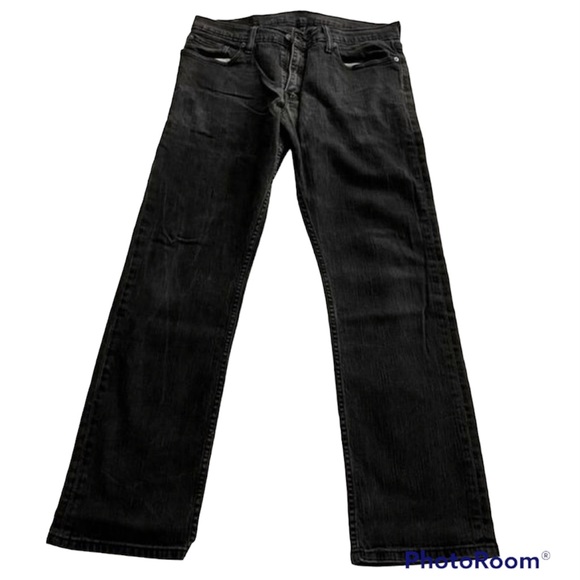 Levi’s Black 514 Jeans Sz 36x32 Slim Straight - Picture 7 of 17